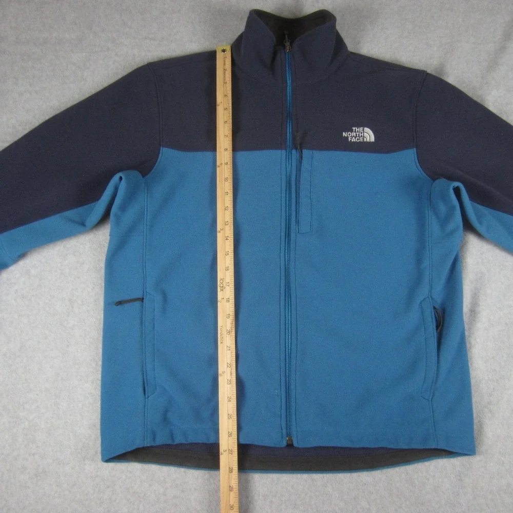 The North Face Jacket‎ Mens Large Blue Color Block Soft Shell Fleece Lined